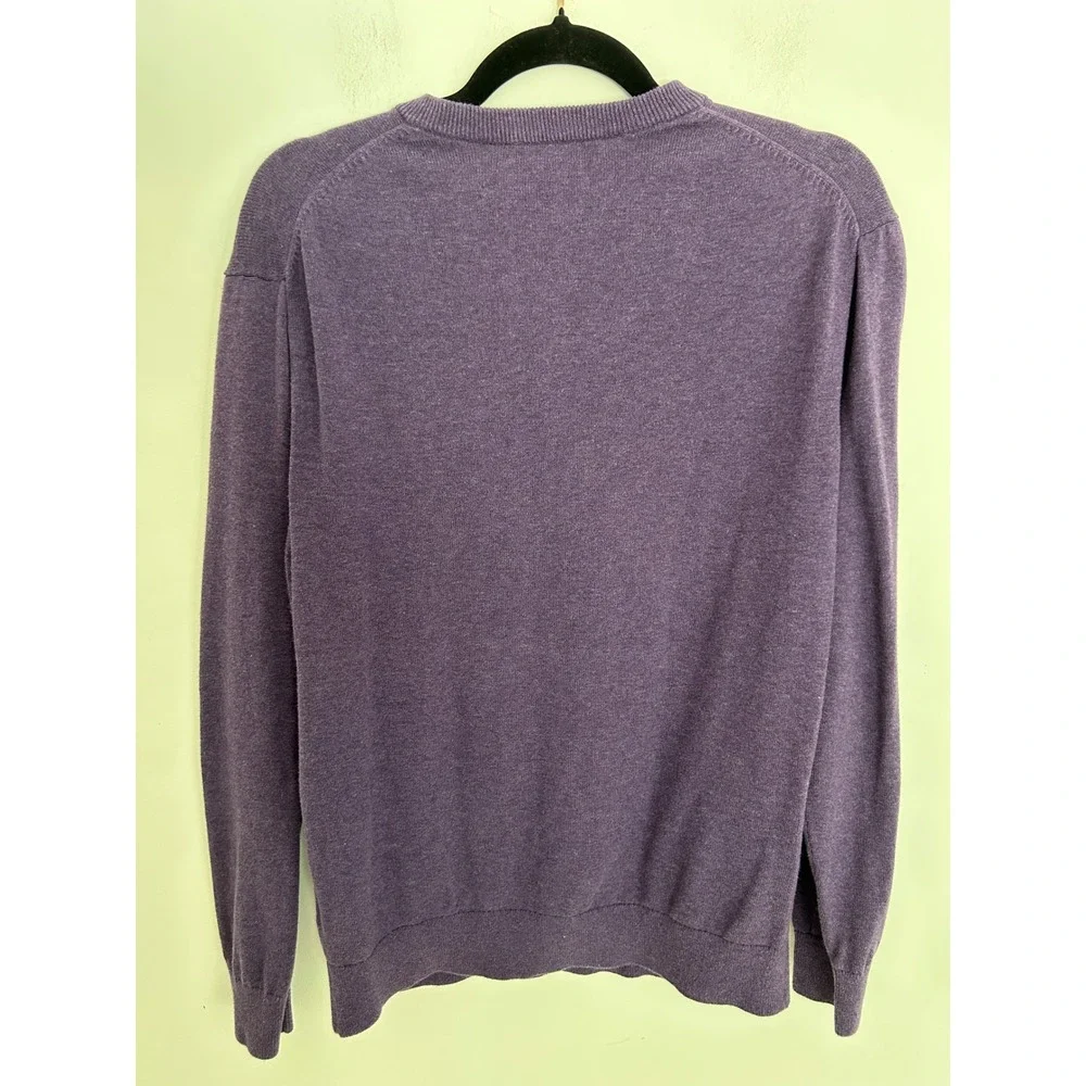 Daniel Cremieux Signature Collection‎ Purple Supima Cotton V-Neck Sweater Mens M
